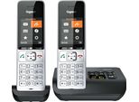 Gigaset COMFORT 500A duo Schnurlostelefon-Set mit Anrufbeantworter schwarz-silber