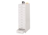 Rollcontainer Preston T851, Schubladenschrank Stahlschrank, 110X28X41Cm 10 Schubladen ~ Weiß