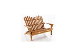 2-Sitzer Adirondack-Gartenbank Klappbar Aus Akazienholz, Ca. 125 X 80 X 94 Cm – Hellbraun