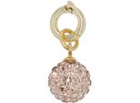 Charm Kugel Amor "2038484, 2038485", Beige (Gelbgoldfarben, Apricot, Apricot), Charms, Damen, Silber 925 (Sterlingsilber), Mit Kristallglas