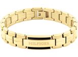 Armband Tommy Hilfiger "Parker", Schwarz (Gelbgoldfarben, Schwarz), ArmbäNder, Herren, 19Cm, Edelstahl, Armband, Mit Emaille