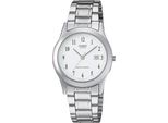 Quarzuhr, Silber (Edelstahlfarben), Casio Timeless Collection, Armbanduhren, Damen, Quarzuhr, Armbanduhr, Damenuhr, Analog, Datum, Edelstahlarmband