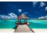 Fototapete Papermoon "Boat Jetty Maldives", Bunt, B:4M L:2,6M, Vlies, Tapeten