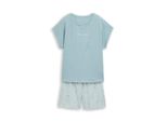 Tom Tailor Damen Pyjama-Set Mit Muster, Blau, Gemustert, Gr. 36