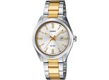 Quarzuhr, Silber (Edelstahlfarben, Goldfarben), Casio Timeless Collection, Armbanduhren, Damen, Quarzuhr, Armbanduhr, Damenuhr, Analog, Datum, Edelstahlarmband