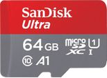 SANDISK Speicherkarte Ultra microSDXC, grau (grau, rot), 64 GB, Speicherkarten, Adapter, Speicherkarte