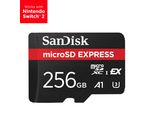SANDISK Speicherkarte microSDXC Express funktioniert mit Nintendo Switch 2, schwarz, 256 GB, Speicherkarten, Speicherkarte