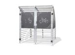 Fahrrad-Unterstand Mottez, für 6 Fahrräder oder 3 Fahrräder + 2 Motorräder, Sicherheitstür mit Zahlenschloss, B 800 x T 3130 x H 1900 mm, anthrazit
