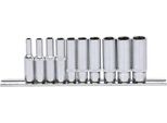 1/4" Chromeplus Sechskant-Stecknuss-Satz, Lang, 10-Tlg 4-13Mm"