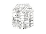 Bankers Box Spielhaus Restaurant/Candyshop, XXL ausmalbares Kinderhaus aus Wellpappe, FSC, B 813 x T 813 x H 1213 mm, ab 3 Jahren, weiß