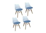 HTI-Living Stuhl Atlanta Weiß, Webstoff Blau