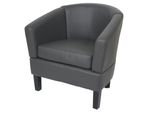 Lounge-Sessel MCW-O17, Sessel Clubsessel Cocktailsessel, Mvg-Zertifiziert Kunstleder ~ Grau