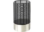 Windlicht Otto Home "Kerzenhalter Alienor", Silber (Schwarz, Silberfarben), H:22Cm Ø:13Cm, Metall, Kerzenhalter, Windlicht, Aus Metall, Mit Draht-Struktur