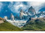 Fototapete Papermoon "GEBIRGE-PATAGONIEN Blumen Berge Wiese Sonne Wald Fluss", Bunt, B:3,5M L:2,6M, Vlies, Tapeten