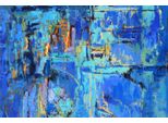 Fototapete Papermoon "Abstrakt GemäLde Blau", Bunt, B:4,5M L:2,8M, Vlies, Tapeten