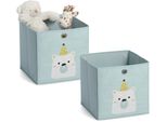 Organizer Zeller Present "Icebear", GrüN (Mint), B:28Cm H:28Cm T:28Cm, Vlies, Aufbewahrungsboxen, Aufbewahrungsbox, Platzsparend Klappbar, Vlies