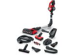Bosch Akku-Stielstaubsauger "Unlimited Serie 7 BKS711PET/BKS711MTB", Rot (Tornadorot, Silber, Silberfarben), B:20Cm H:132Cm T:26Cm, Akkusauger, 40 Min. Laufzeit, Knickbares Rohr, Inkl. Umfangreichen ZubehöR