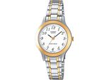Quarzuhr, Silber (Edelstahlfarben, Goldfarben), Casio Timeless Collection, Armbanduhren, Damen, Quarzuhr, Armbanduhr, Damenuhr, Analog, Edelstahlarmband