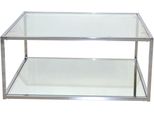 Couchtisch, Grau (Chromfarben, Chromfarben, Klarglas), B:80Cm H:35Cm T:80Cm, Hofmann Living And More, Tische, Couchtisch Eckige Couchtische Glas-Couchtisch
