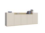 Sideboard Otto Home "Bolsena, Kommode, Schrank,Lowboard Mit 8 FäCher Und Offenes Ablagefach", Beige (Kaschmir, Eiche Chopin Matt), B:200Cm H:71,2Cm T:35Cm, Sideboards, Sideboard, Stehend/HäNgend Montierbar, Made In Italy, B/T/H: 200 × 35 × 71,2 Cm