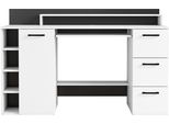 Schreibtisch Otto Home "Moid", Weiß, Weiß, Weiß, B:140Cm H:74Cm T:55Cm, Tische, Schreibtisch, Mit Schubladen, Tastaturauszug Und Monitorablage, Breite 140 Cm