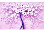 Fototapete Papermoon "Blumen Baum Lila", Bunt, B:5M L:2,8M, Vlies, Tapeten