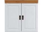 HäNgeschrank Otto Home "RüGen", Weiß (Weiß, Honig), B:80Cm H:75Cm T:36Cm, Massivholz, SchräNke, HäNgeschrank, Breite 80 Cm, Kiefer Massiv, 2 TüRen, 1 Einlegeboden