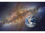 Fototapete Papermoon "Universum Mit Erde", Bunt, B:4,5M L:2,8M, Vlies, Tapeten