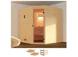 Sauna WEKA Valida, beige (natur), ohne Ofen, (ohne Ofen), Saunen, ohne Ofen