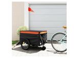 Fahrradanhänger in Schwarz und Orange, 45 kg, Eisen, Sportartikel, Outdoor-Aktivitäten, Radsport, Fahrradzubehör, 9,95 kg