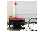 Fahrradanhänger in Schwarz und Rot, 45 kg, Eisen, Sportartikel, Outdoor-Aktivitäten, Radsport, Fahrradzubehör, 8,9 kg