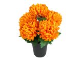 Kunstblume I.Ge.A. "Chrysantheme Im Topf", Orange, B:26Cm H:31Cm L:26Cm, Polyester, Kunstpflanzen, Blume Dekoblume Herbstblume Herbstdeko KüNstlich Kunstpflanze Pflanze