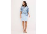 bonprix Cocktailkleid Mit Pailletten-ÜBerwurf, Blau, Gr.44, Cocktailkleid Aus Strukturiertem Crepé Mit Pailletten-ÜBerwurf