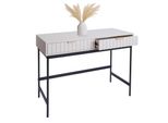 Konsolentisch MCW-O41, Telefontisch Ablagetisch, Industrial Schublade Melamin 85X100X40Cm ~ Holzoptik Weiß