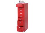 Rollcontainer Preston T851, Schubladenschrank Stahlschrank, 110X28X41Cm 8 Schubladen ~ Rot