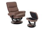 Relaxsessel MCW-C16, Fernsehsessel Tv-Sessel Hocker Mit Staufach, Mvg-Zertifiziert ~ Kunstleder Chocolate