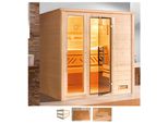 Sauna WEKA Bergen, beige (naturbelassen), ohne Ofen, (ohne Ofen), Saunen, Sauna, ohne Ofen