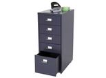 Rollcontainer Preston T851, Schubladenschrank Stahlschrank, 69X28X41Cm 5 Schubladen ~ Dunkelgrau