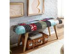 Sitzbank Finebuy Bettbank Samt 117 Cm Patchwork Flurbank Polsterbank Bank Modern