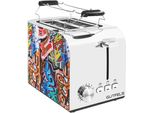 GUTFELS Toaster TOAST 3010 G, graffitti, style, B:16,5cm H:18,8cm T:28,7cm, Toaster, 2-Scheiben-Toaster, 850 Watt, Graffitti-Style, Toaster