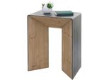 Konsolentisch MCW-L76, Telefontisch Beistelltisch Tisch, Industrial Massiv-Holz Mvg, 80X60X40Cm Natur Mit Metall-Optik