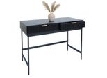 Konsolentisch MCW-O41, Telefontisch Ablagetisch, Industrial Schublade Melamin 85X100X40Cm ~ Holzoptik Schwarz