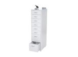 Rollcontainer Preston T851, Schubladenschrank Stahlschrank, 110X28X41Cm 8 Schubladen ~ Weiß
