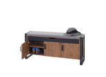Schuhkommode Mit SitzmöGlichkeit MCW-A27, Kommode Bank Mit Kissen, 53X110X30Cm 3D-Struktur Metall ~ Wildeiche-Optik
