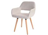 Esszimmerstuhl MCW-A50 Ii, Stuhl KüChenstuhl, Retro 50Er Jahre Design ~ Textil, Creme/Grau