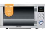 SEVERIN Mikrowelle MW 7774, grau (edelstahl), B:43,5cm H:48,5cm T:28cm, Mikrowellen, mit Grill- und Heißluftfunktion 3-in-1, Mikrowelle