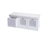 Sitzbank MCW-J49, Polsterbank Garderobenbank, Kissen Aufbewahrungsboxen Staufach 47X110X40Cm ~ Weiß, Polster Creme-Weiß