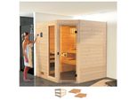 Sauna WEKA Valida, beige (natur), ohne Ofen, (ohne Ofen), Saunen, Sauna, ohne Ofen