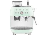 SMEG Espressomaschine EGF03PGEU, grün (pastellgrün), B:44cm H:44,3cm T:34cm, Kaffeemaschinen, mit integrierter Kaffeemühle, Espressomaschine