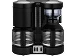 KRUPS Filterkaffeemaschine KM8508.11 Duothek Plus, schwarz, 1 l, 12, Kaffeemaschinen, 1l Kaffeekanne, Papierfilter 1x4, Kombiautomat für Kaffee und Tee